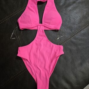 Vibrant Pink Womens One Piece Swimsuit